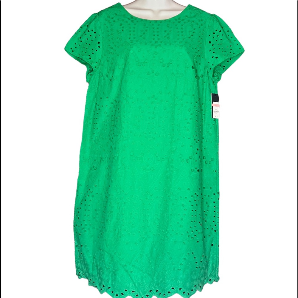 Crown & Ivy Green Eyelet Dress